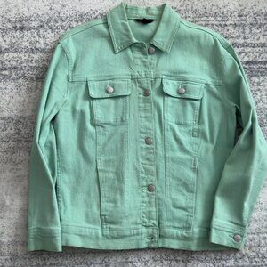 Joe Fresh Mint Green Jean Jacket Size Small S/P Oversized Fit like M